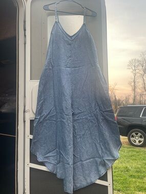 Zenana Outfitters Washed Blue Denim Jumpsuit Romper